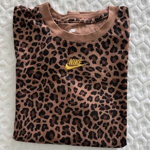 NWOT -Nike Leopard Print Long Sleeve Shirt - Brown and black